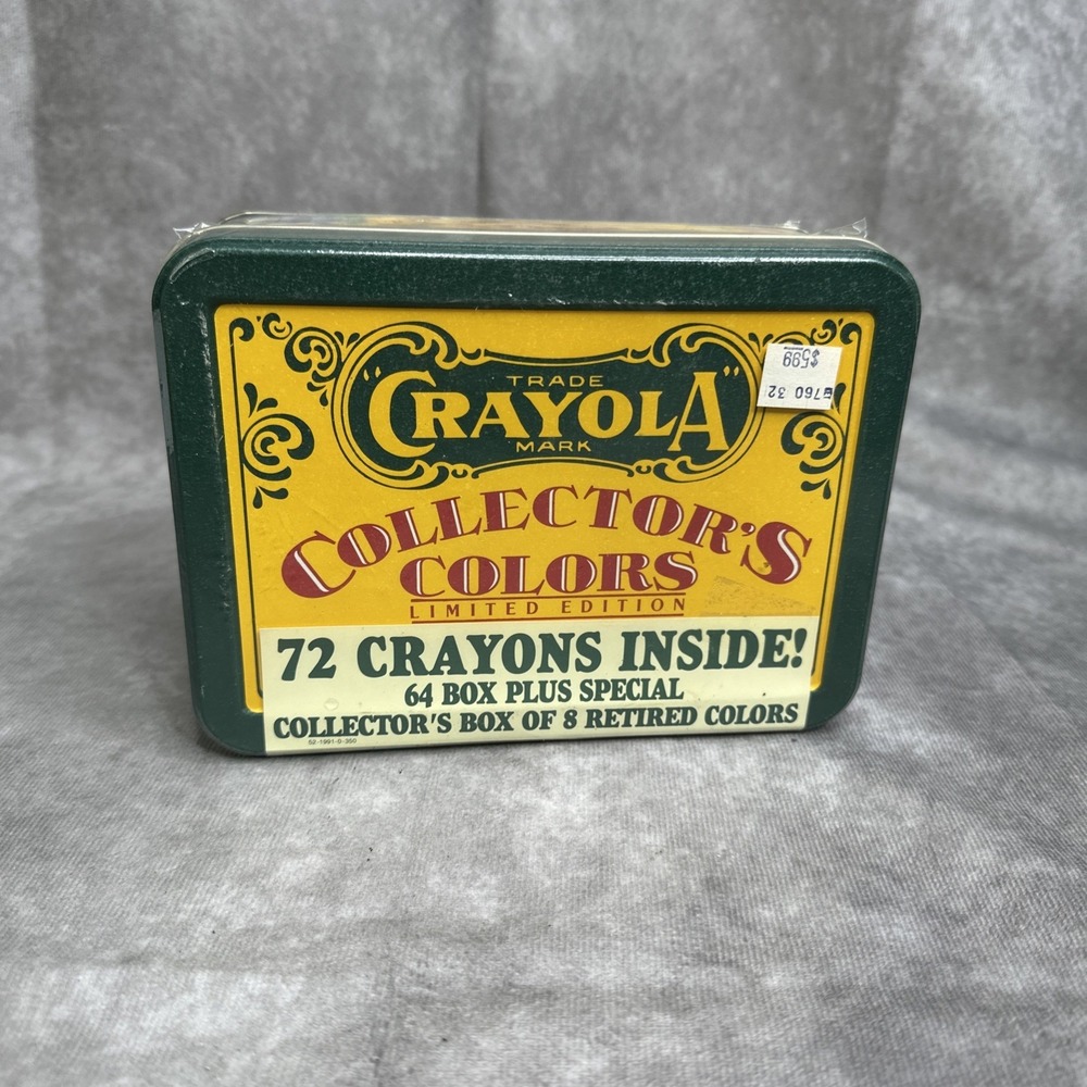 Vtg Opened/New Crayola 1991 Collectors Colors Limited Edition Tin 72 Crayons